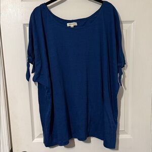 Max Studio Royal Blue Short Sleeve Top